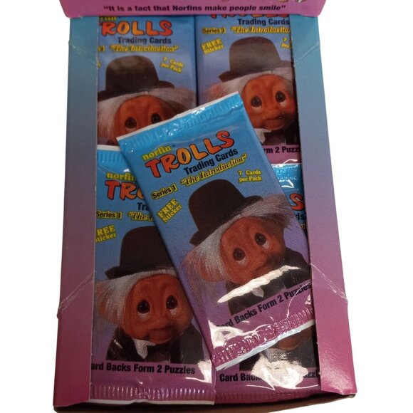 Norfin Trolls Series 1 Trading Cards Box 48 Packs 7 Per Pack Sealed 1992 Vintage - Picture 5 of 12